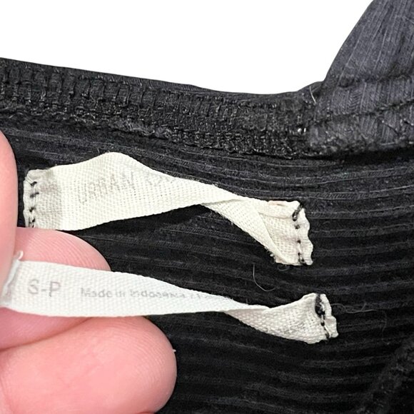 Urban Outfitters Midnight Black Crop‎ Knot Front Tank Top Ribbed Festival Size S - Picture 6 of 7